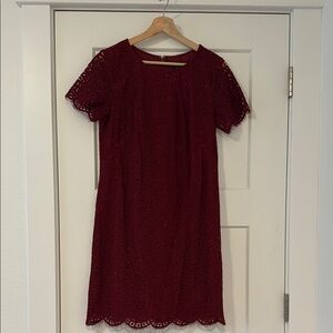 Ann Taylor Red Sheath Mini Dress Short Sleeve